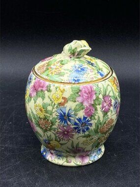 Royal Winton Summertime Chintz Sugar Bowl with Lid Vintage